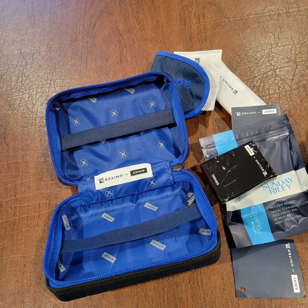 New AWAY Travel The Mini Suitcase Toiletry Case United Polaris Amenity Kit Pouch